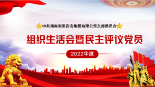 湘軍咨詢集團黨支部召開2022年度組織生活會暨民主評議黨員大會